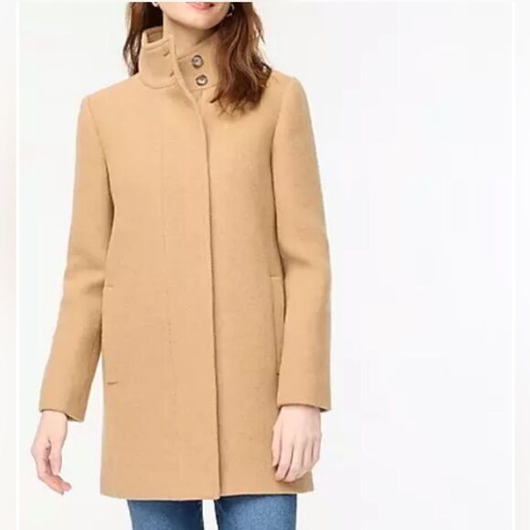 J.Crew Factory Button-neck city coat - Picture 1 of 9